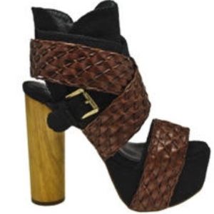 Jeffrey Campbell Black and Brown Platform Heels